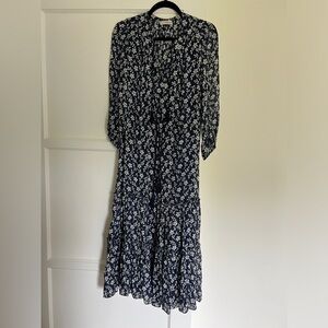 Ulla Johnson Navy Floral Dress 0